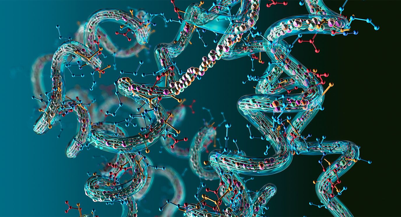 3D illustration of protein structure