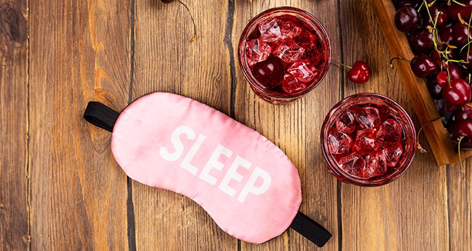 A sleep mask and mocktails