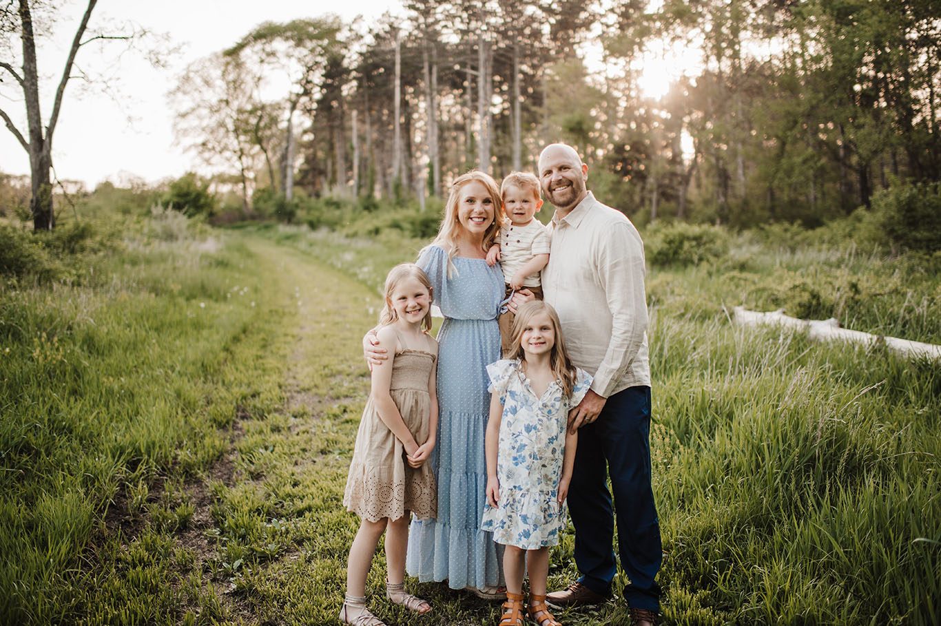 Luke Miller with his wife and their three children