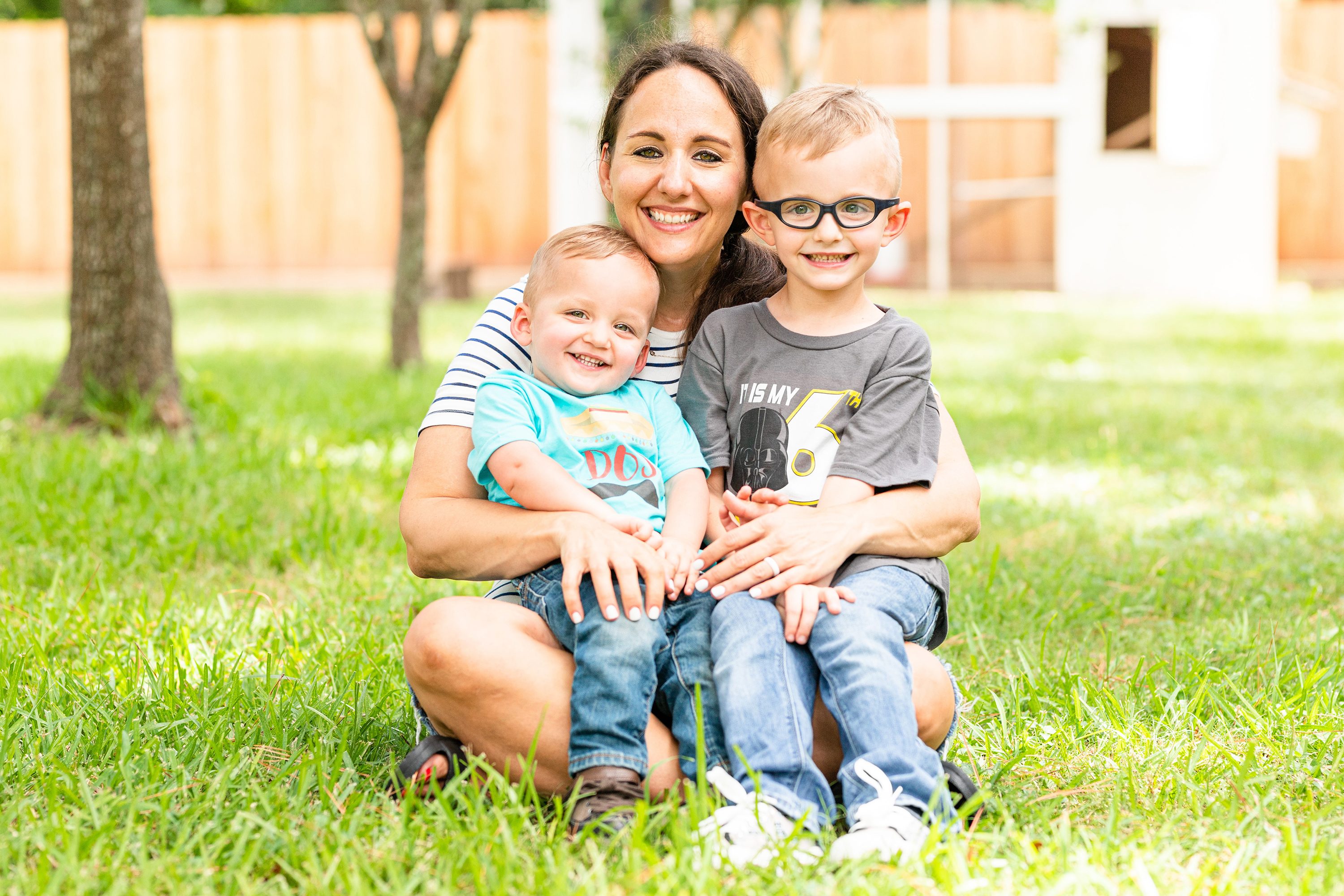 Medullary thyroid cancer survivor Becky Post with her children