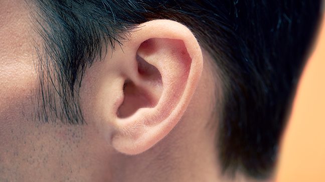 Closeup of a man's ear