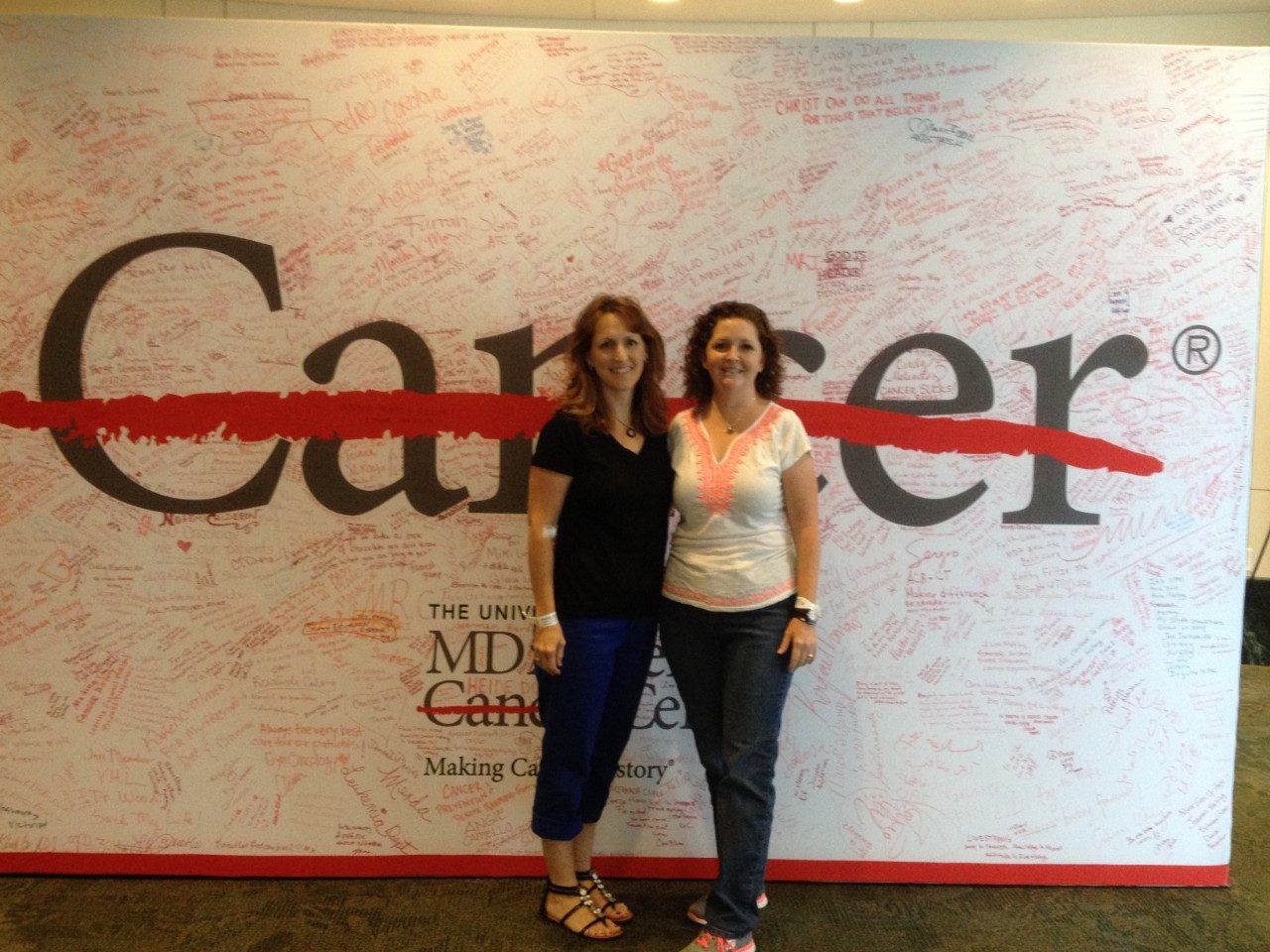 Cancerwise blog photo: Total pelvic exenteration survivor Kara Million (right) with her friend Jodi