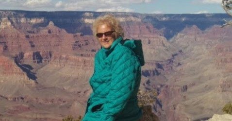 Breast cancer survivor and clinical trials advocate Mary Kay Dauria in the Grand Canyon