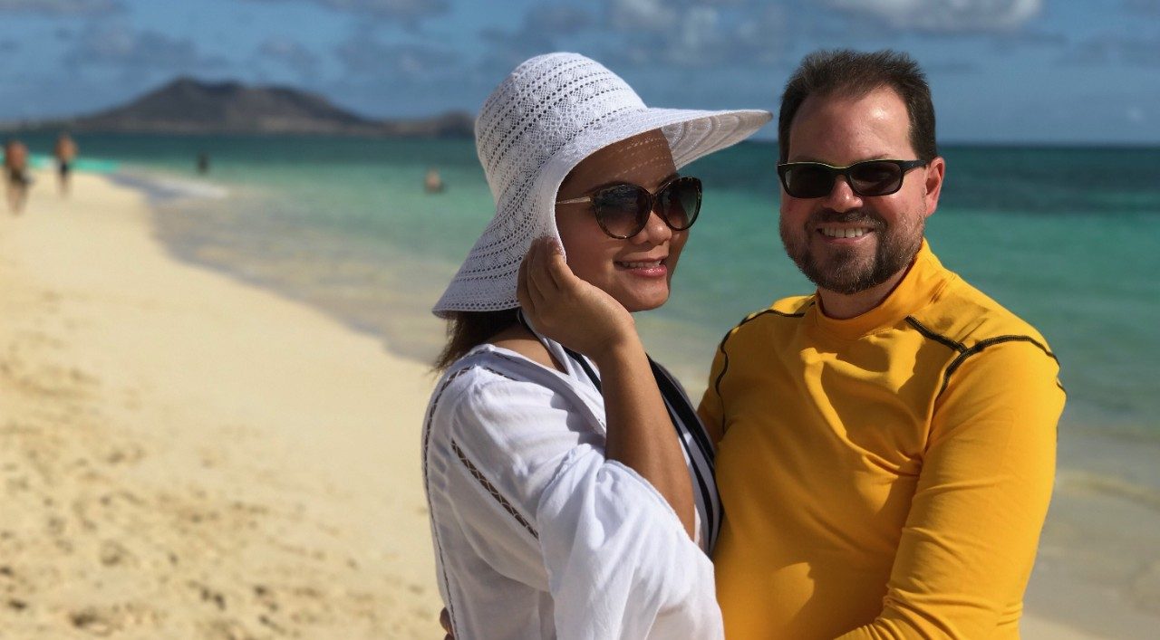 Myra Tabios-Dodge with her husband, Richard, a brain tumor survivor