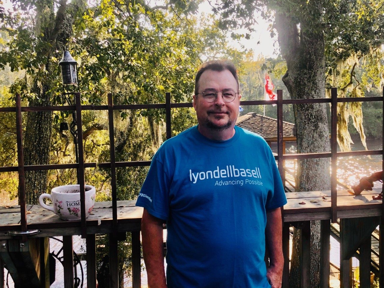 Bradd Bump in a blue LyondellBasell t-shirt