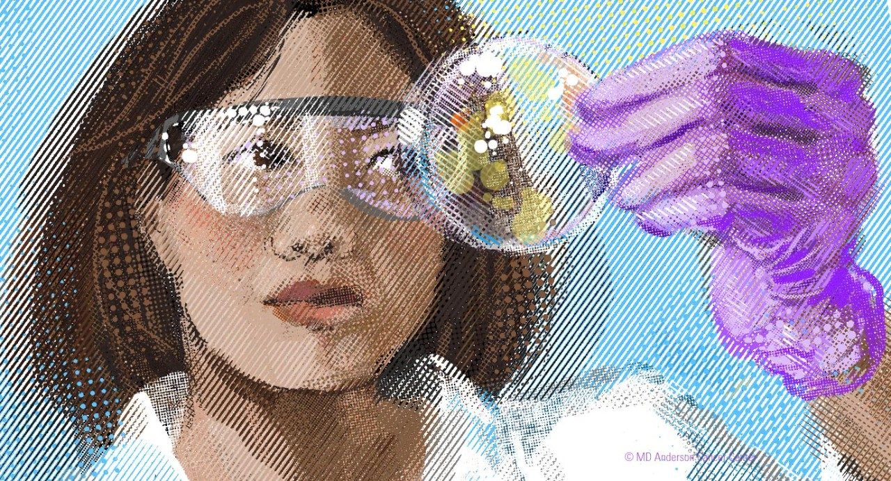 Illustration of female scientist