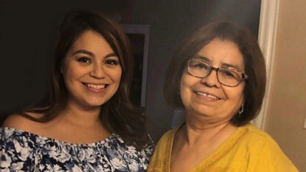 Portrait of MD Anderson breast ultrasound technologist Judy Garcia with her mother, Maria Garcia