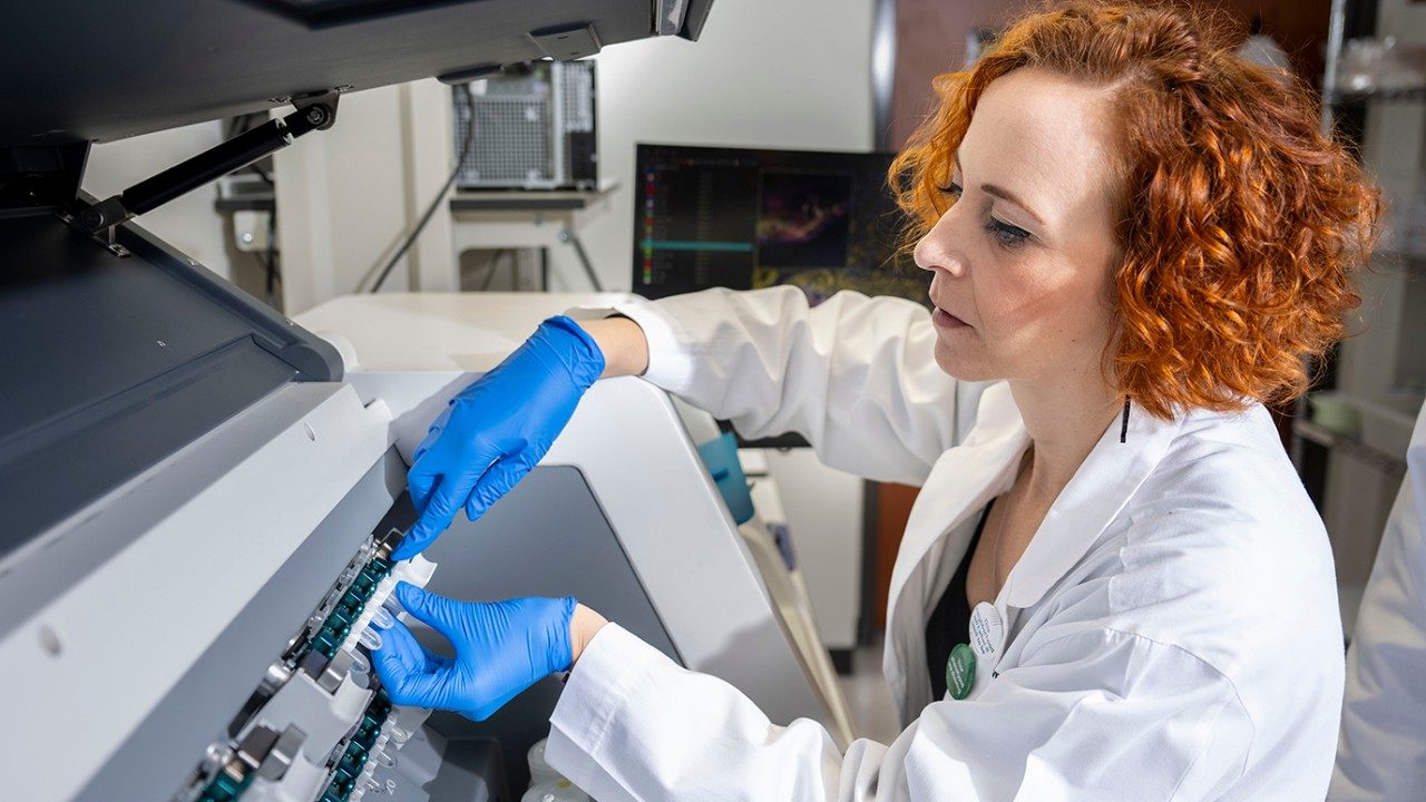 Sammy Ferri-Borogno, Ph.D., at work in her lab