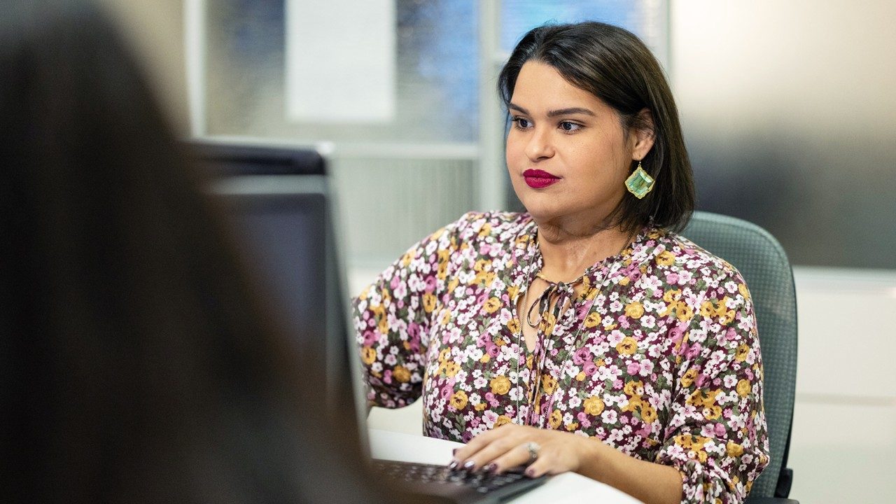 Case Manager Navigator Mabel Ortiz knows what it’s like to be a patient herself; she is a tongue cancer survivor. She is grateful to be able to use her new voice, one that speaks with empathy and understanding, to provide hope to others even in the most challenging circumstances.