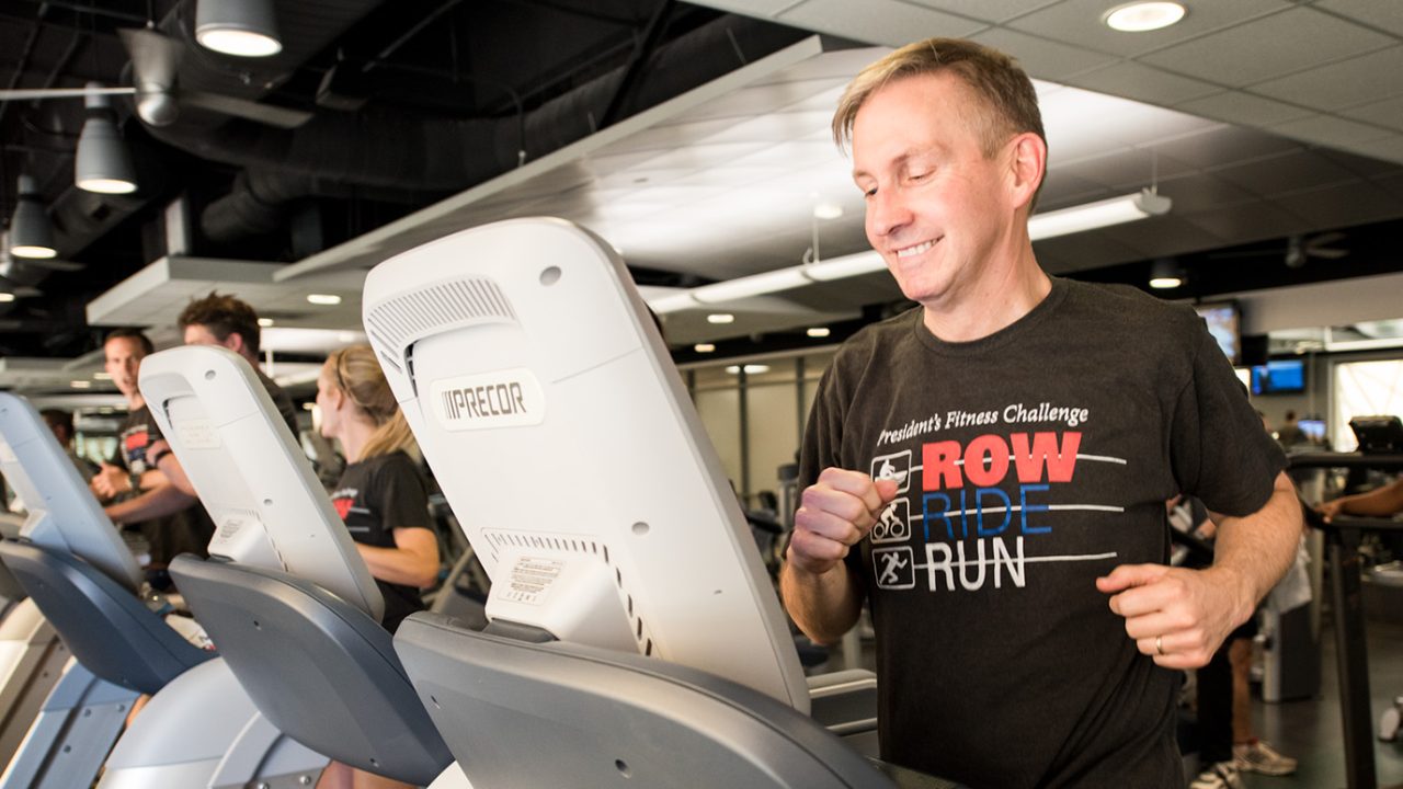 MD Anderson President Peter WT Pisters, M.D., takes part in the annual President's Fitness Challenge.