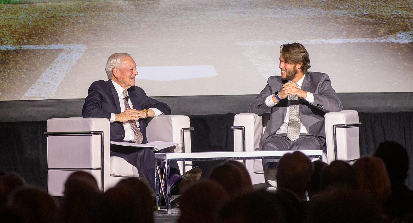 Bob Schieffer of CBS News interviews Los Angeles Dodger starting pitcher Clayton Kershaw.