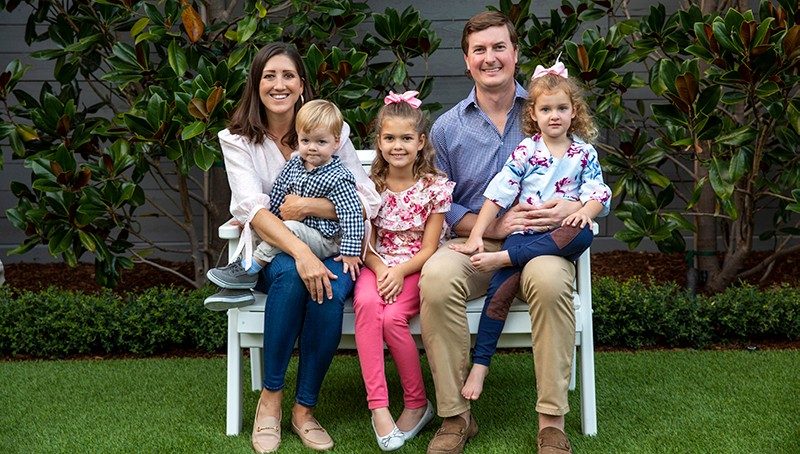 Caroline and William Brown with their children