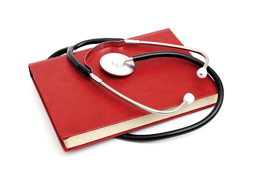 Book and stethoscope